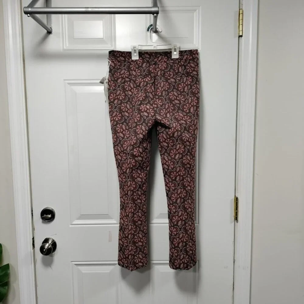 Anthropologie Slim Fit Pasley Floral Prairie Print Boho Festival Trouser  2 - Picture 7 of 12